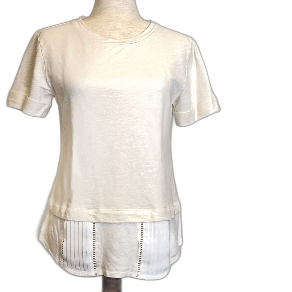 Anthropologie Dolan Ivory Cotton Top